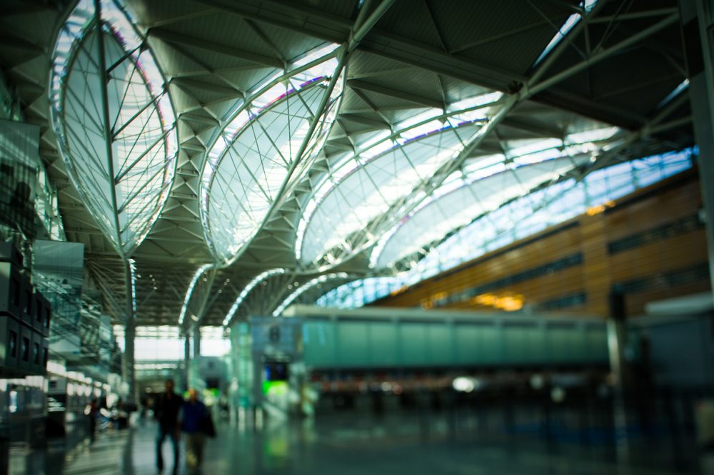 The international terminal at San Francisco Airport shot with a Tilt Shift lens